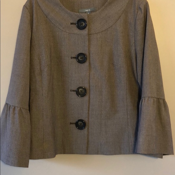Brown Bell Sleeve Jacket - Picture 2 of 6